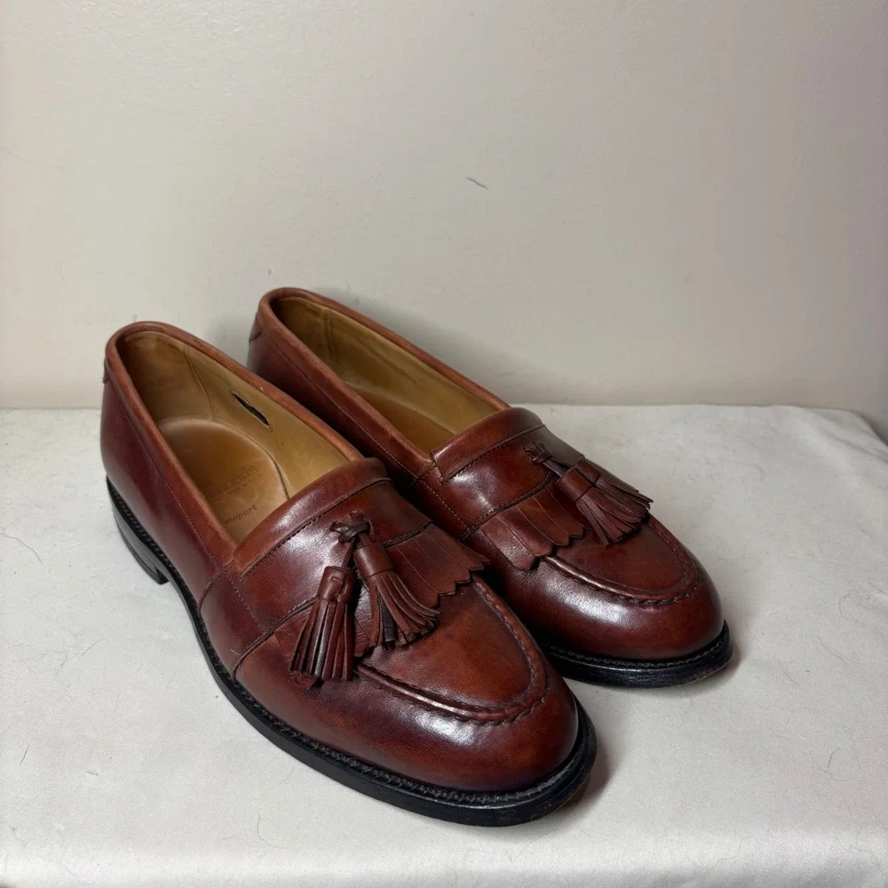 Allen Edmonds Mens Newport 1469 Brown Leather Tassel Kiltie Loafers Size 8 D